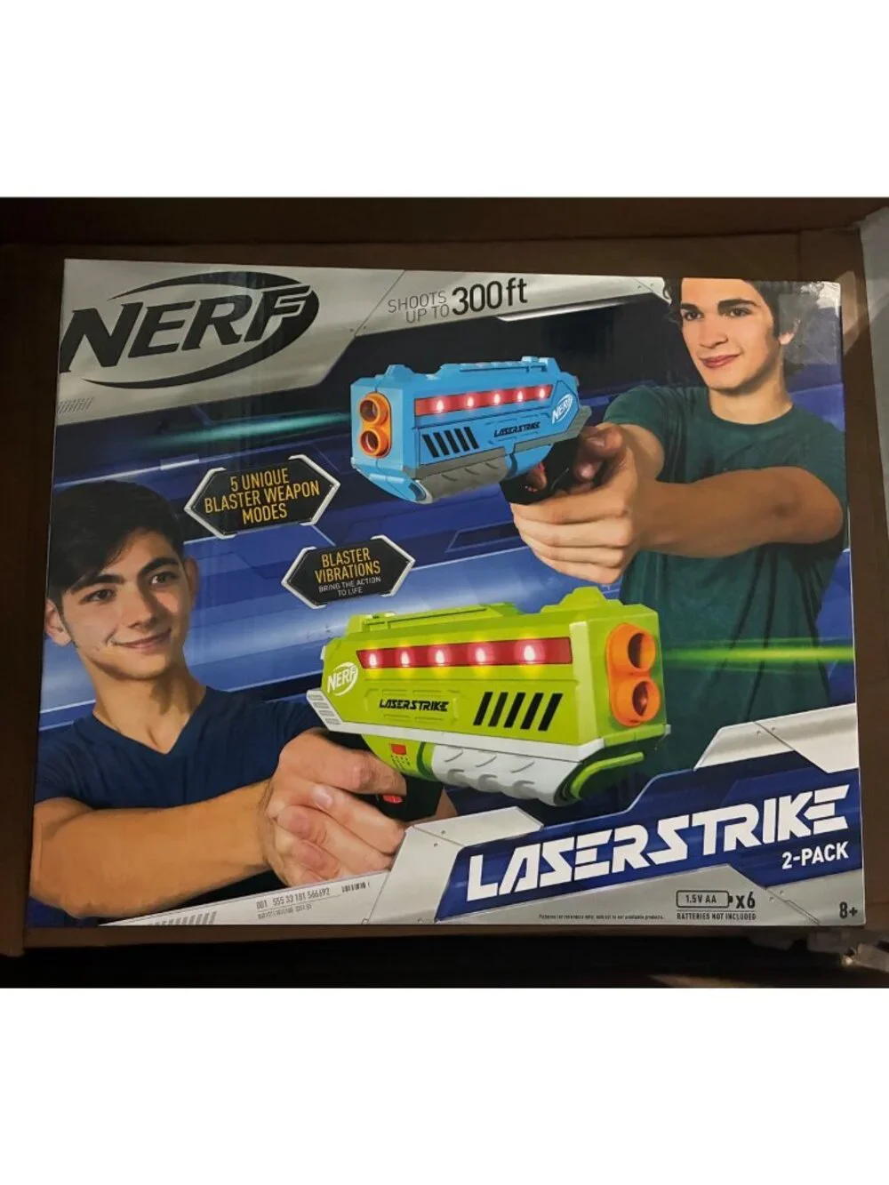 Nerf Laserstrike 2-Pack Laser Tag Blasters With 5 Modes & 300 Ft Range Vibration